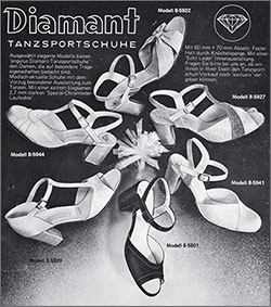 1975 Erste Angulus Diamant Tanzschuhkollektion