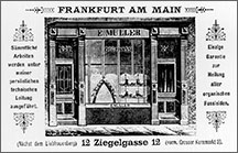 Werbeanzeige aus dem 19. Jahrhundert von Schuhmachermeister Eberhard Müller.